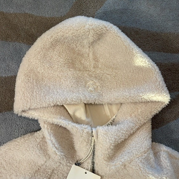 NWT Lululemon White Opal Oversized Half Zip Fleece Hoodie Fuzzy Scuba Jacket - Picture 3 of 7